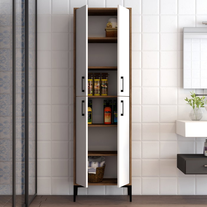 Hanah Home Berlin A Armario Multiusos Nogal y Blanco